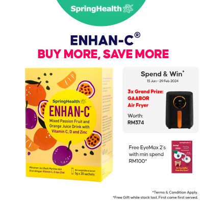 SpringHealth ENHAN-C® Mixed Passion Fruit and Orange Juice Drink with Vitamin C, D and Zinc (20'S)