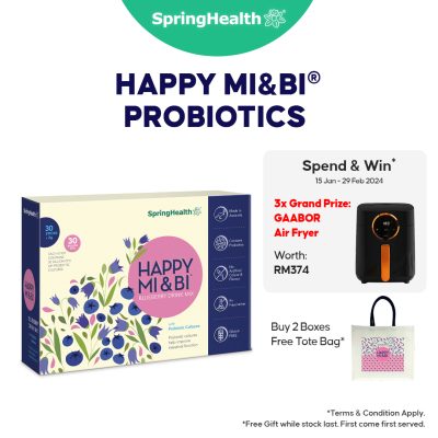 SpringHealth Happy MI&BI® Blueberry Drink Mix with 30 Billion CFU Probiotics (30'S)