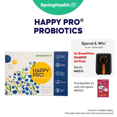 SpringHealth Happy PRO® Blueberry Drink Mix with 15 Billion CFU Probiotics (30'S)